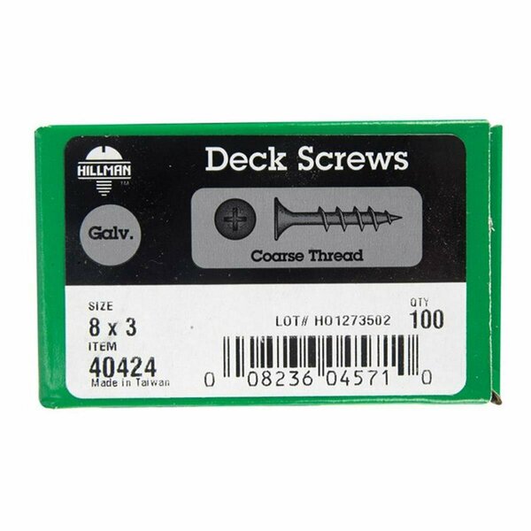 Homecare Products 40424 8 x 3 in. Deck Screws, 100PK HO3314115